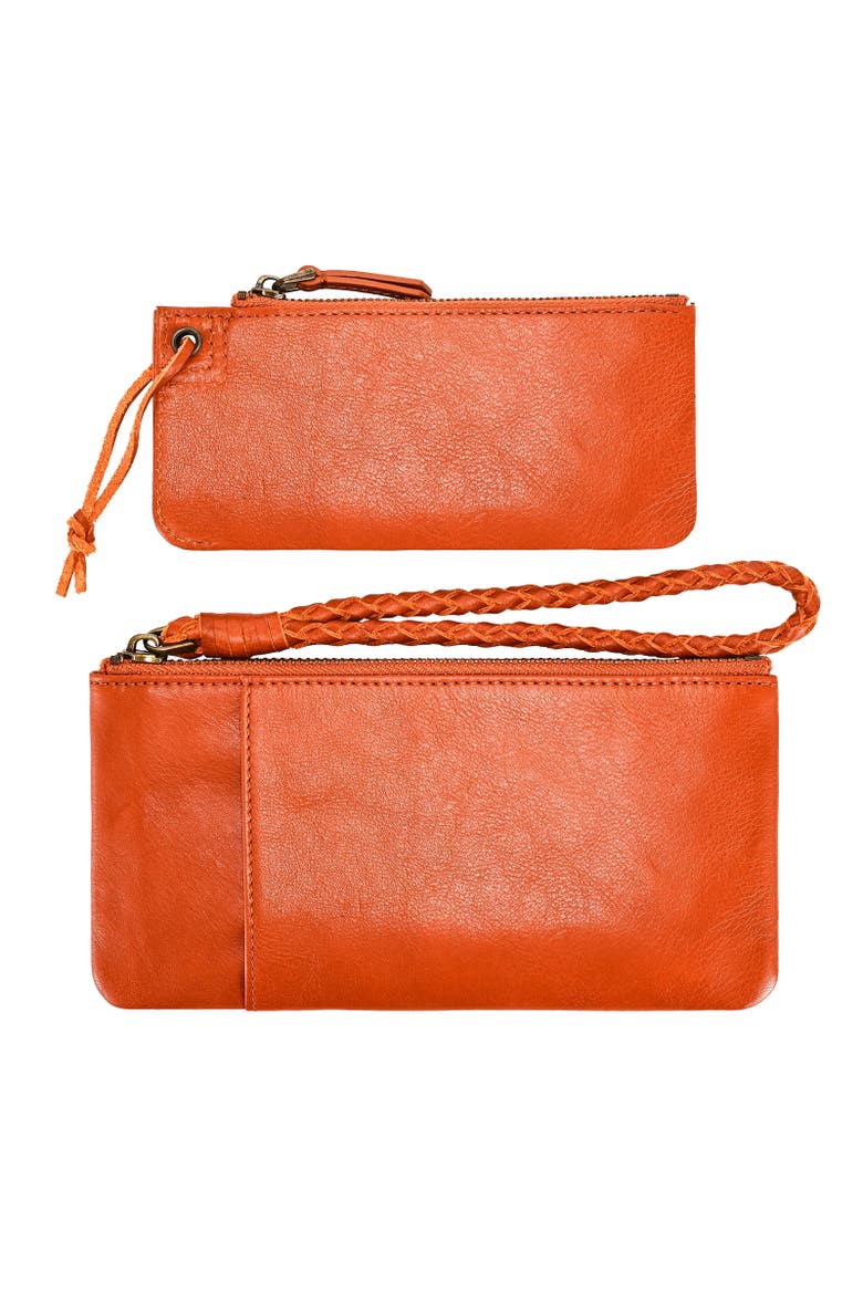 Marigold Genuine Leather Modular RFID Zip Wallet, Alternate, color, Cognac