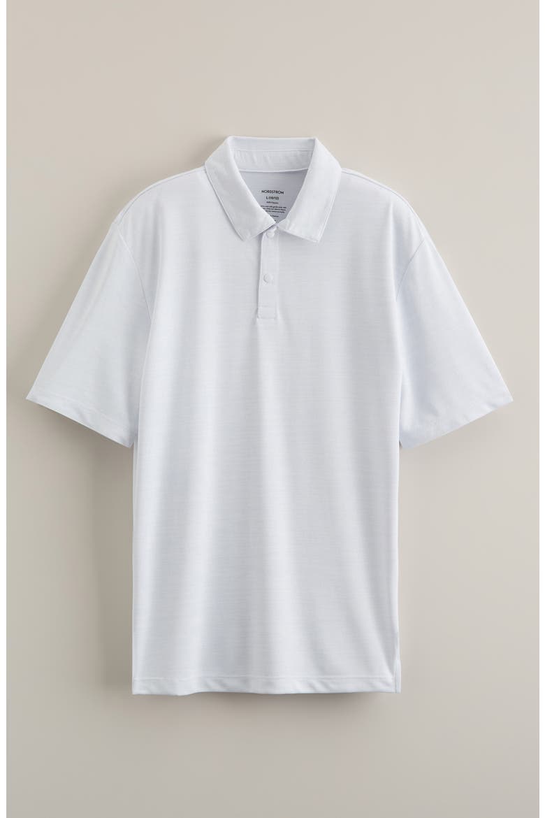 Kids' Mélange Piqué Knit Performance Polo, Main, color, BLUE AIR