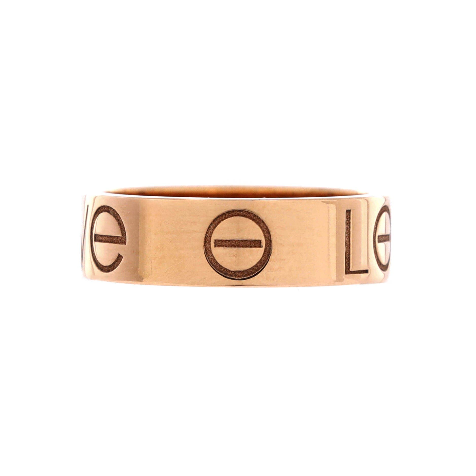 Pre-Owned Cartier Engraved Love Band Ring 18K Rose Gold (Women) | Nordstrom