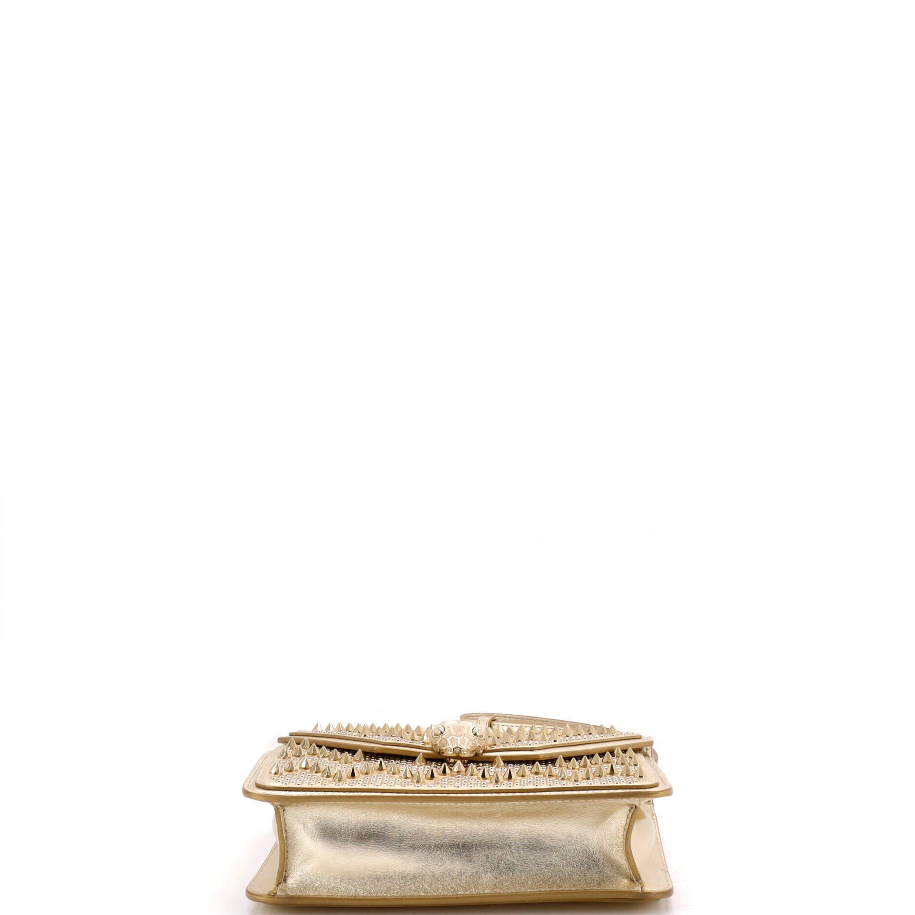 Serpenti Forever Square Shoulder Bag Full Studded Leather Small, Alternate, color, Metallic Gold