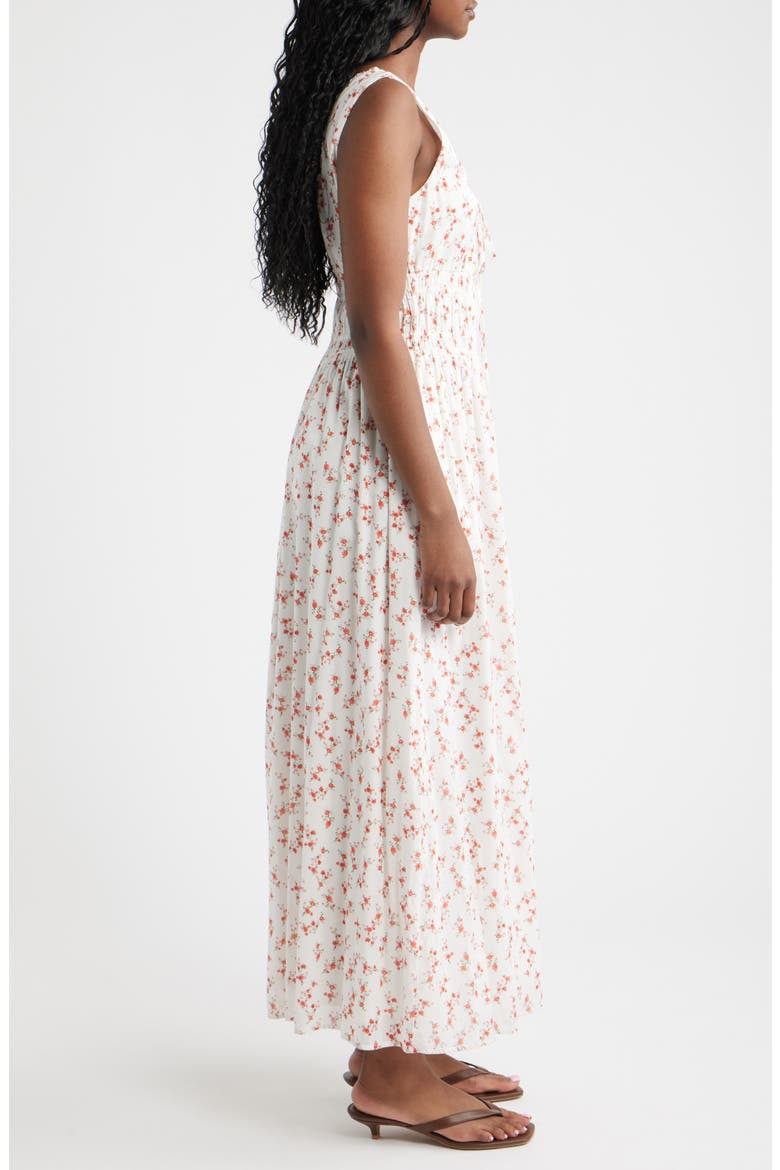 Jordie Floral Cotton Maxi Sundress, Alternate, color, ROUGE ROMANTIC
