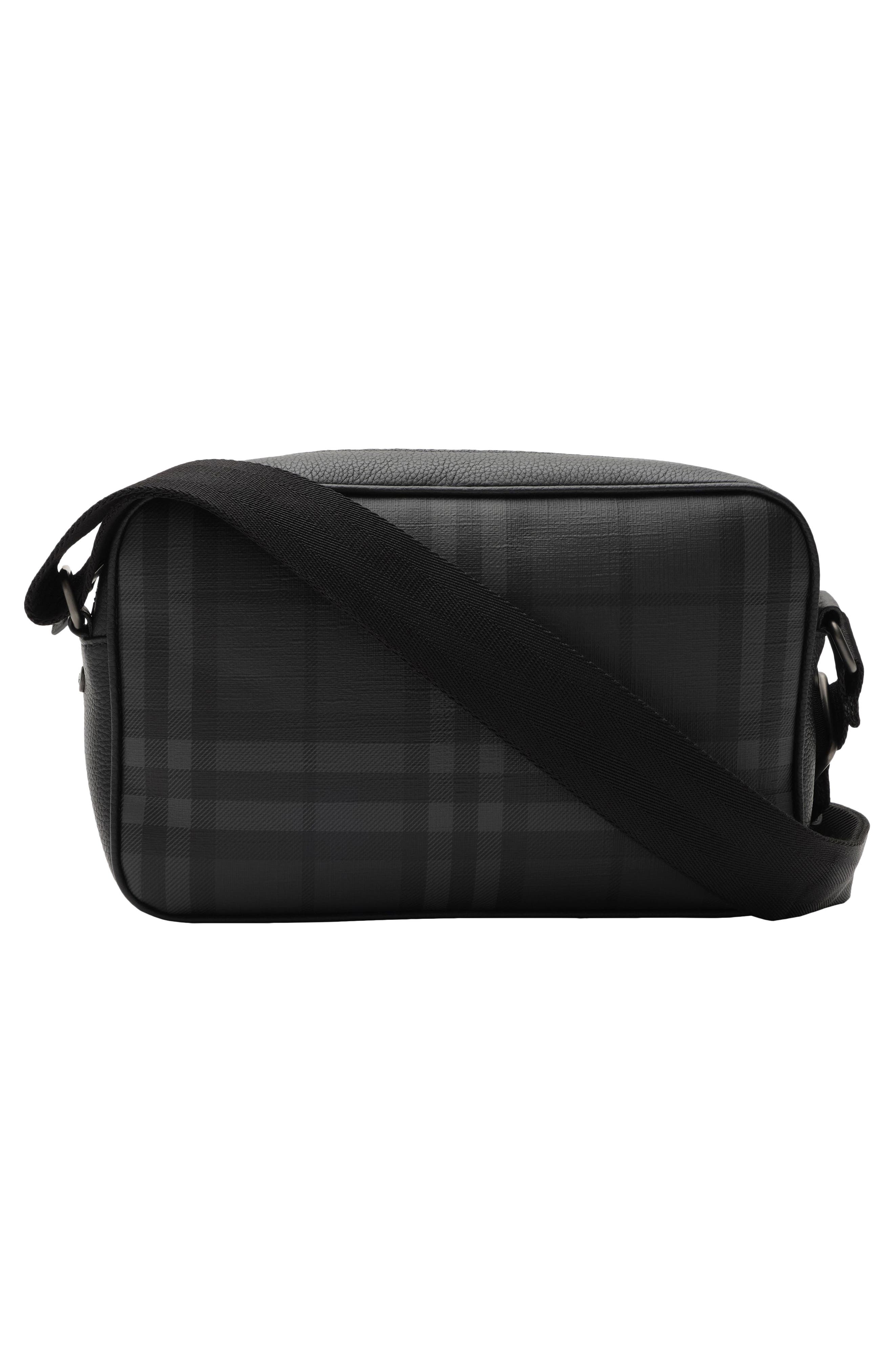 Burberry City Check Coated Canvas Crossbody Bag, Alternate, color, Iron