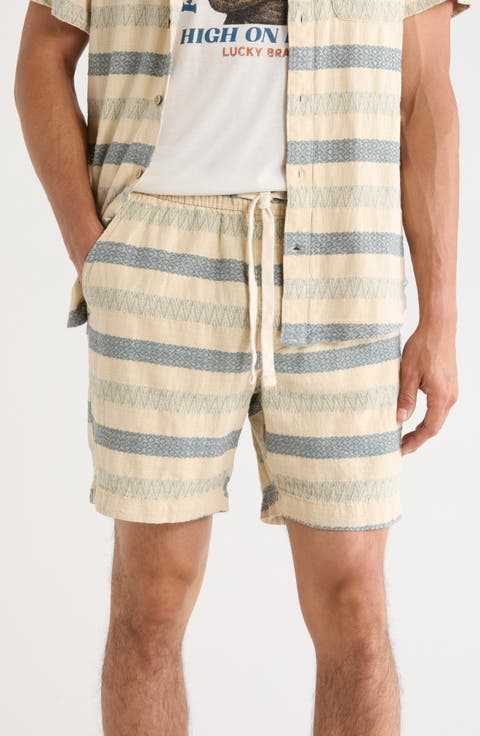 Dobby Stripe Drawstring Shorts