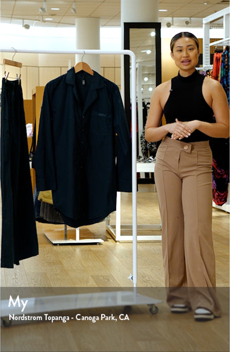 Notch Collar Cotton Sleep Shirtdress, sales video thumbnail