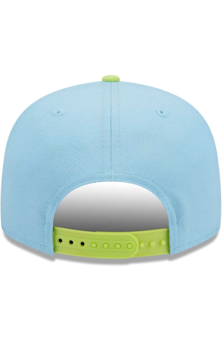 New Era Men's New Era Light Blue/Neon Green Los Angeles Dodgers Spring Basic Two-Tone 9FIFTY Snapback Hat, Alternate, color, 