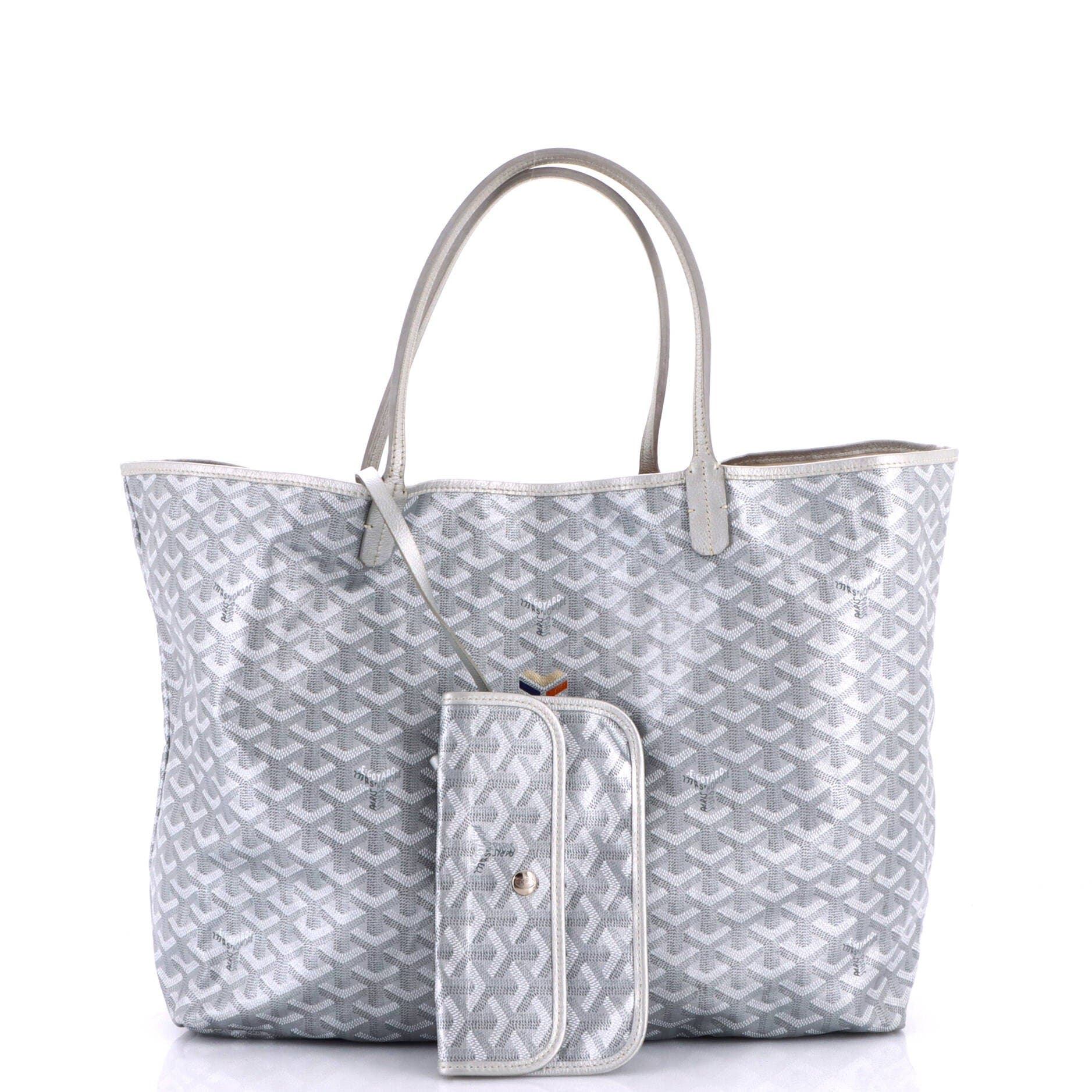 Saint Louis Tote Precious Metals Coated Canvas GM, Alternate, color, Metallic Silver
