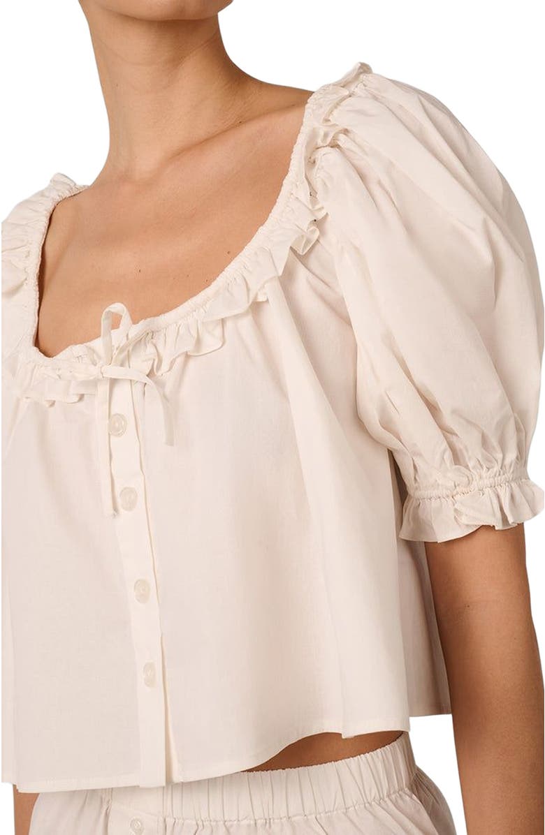 WeWoreWhat Puff Sleeve Button Up Top, Alternate, color, 