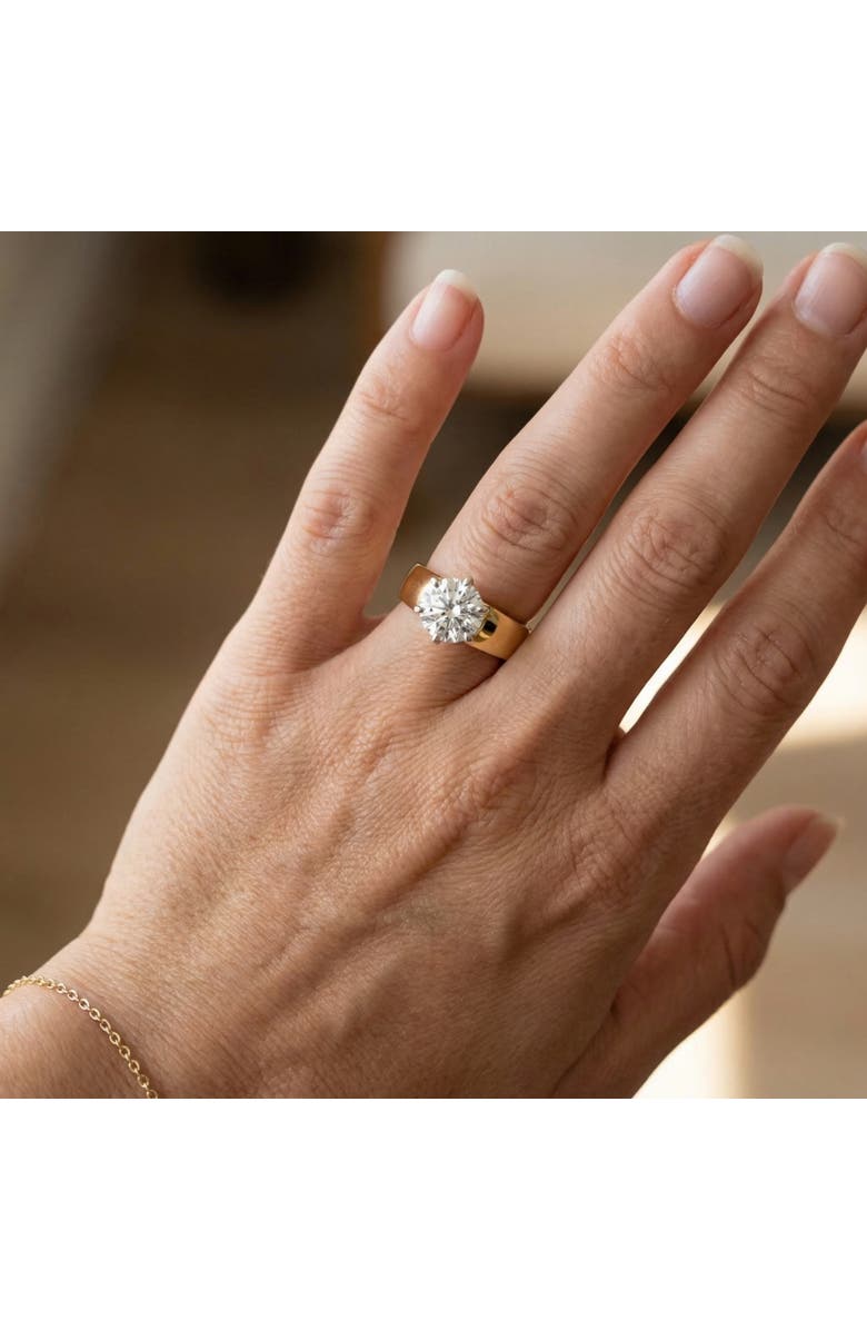 Bliss Diamond 2Ct Round Moissanite Solitaire Engagement Ring Gold, Alternate, color, 10K Yellow Gold