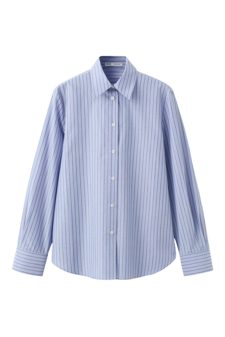 Stripe Cotton Blend Poplin Button-Up Shirt, Alternate, color, SKY BLUE
