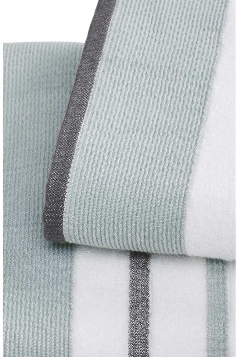 Luxurious Cotton 2-Pack Decorative Bath Towel Set, Alternate, color, EUCALYPTUS / GREY