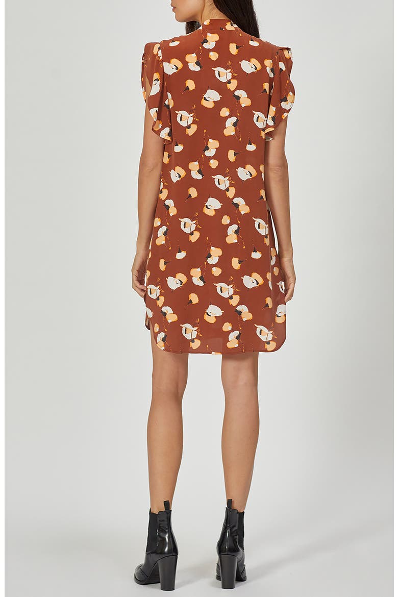 Lorainna Front Button Silk Dress, Alternate, color, TORTOISE SHELL MULTI