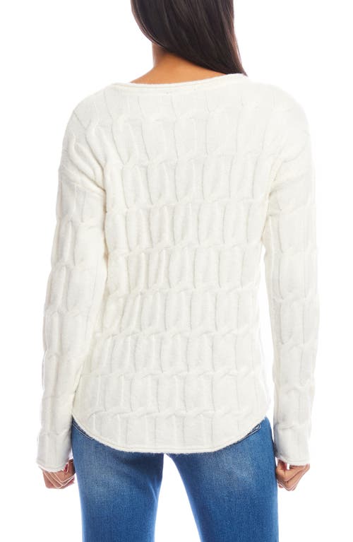 Karen Kane Cable Knit Shirttail Sweater In Ivory