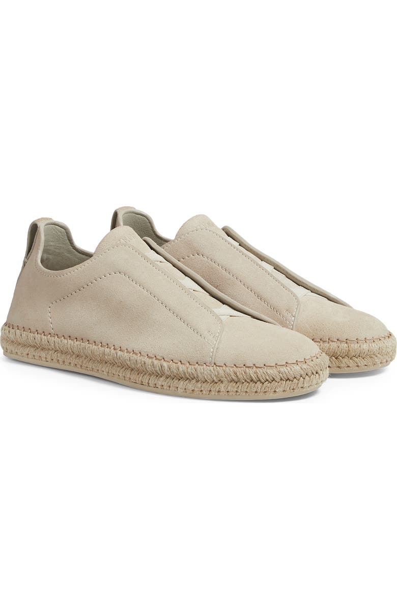 ZEGNA Triple Stitch Espadrille Slip-On Sneaker, Main, color, White