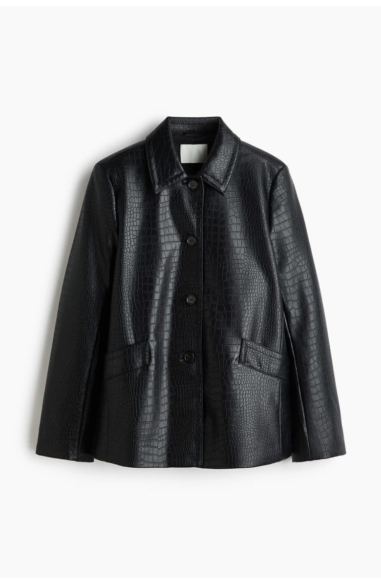 H&M Coated Jacket, Main, color, Black