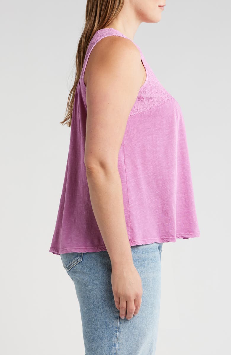 Lucky Brand Embroidered Yoke Sleeveless Top, Alternate, color, First Bloom