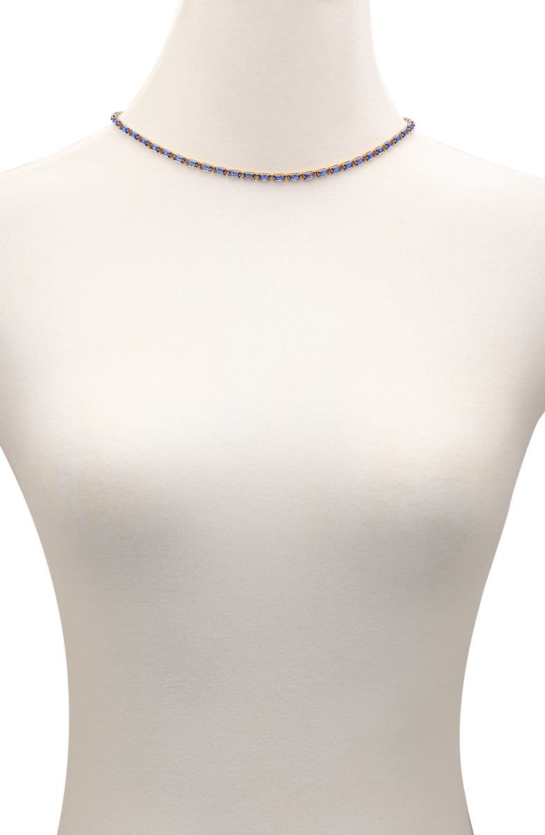 Vince Camuto Baguette Crystal Necklace, Alternate, color, Gold Tone