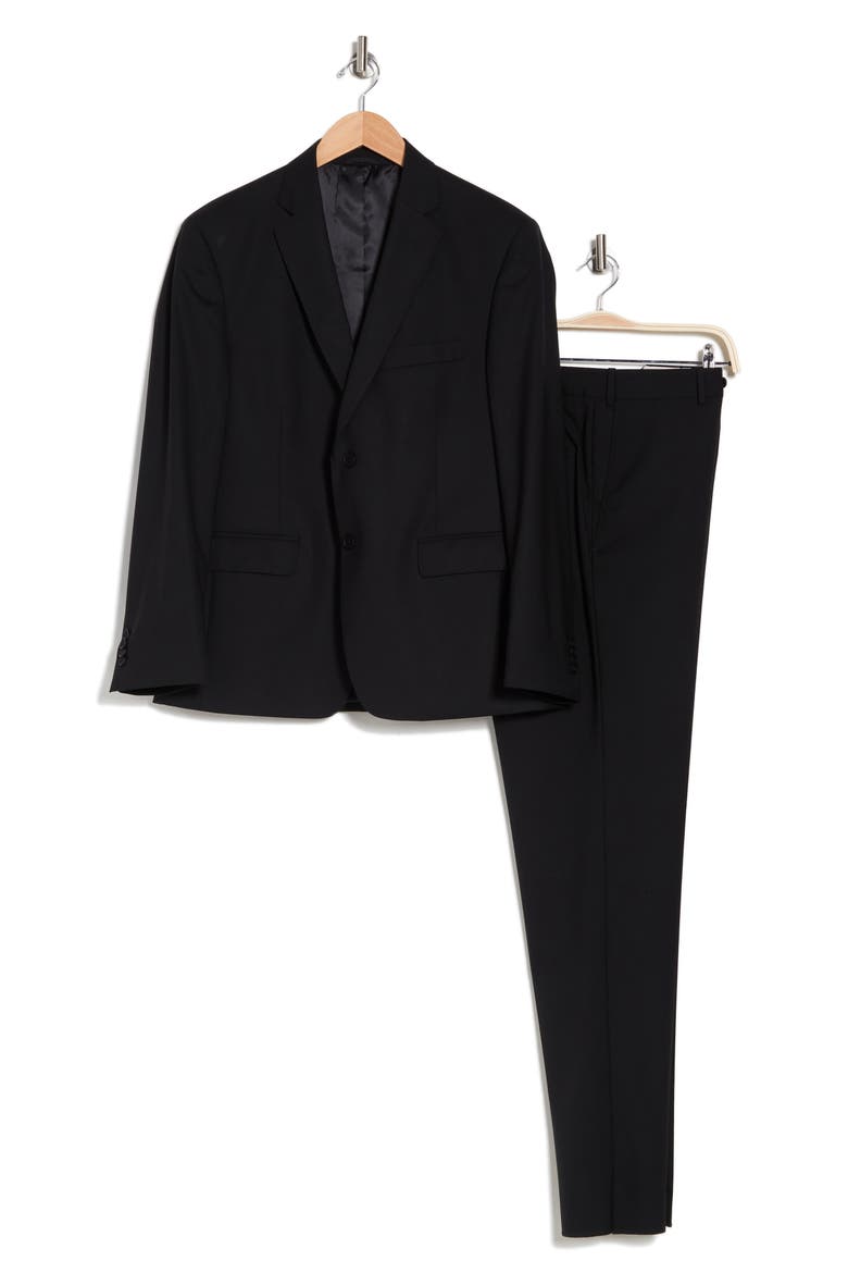 Sartorial Classic Fit Stretch Wool Suit, Main, color, BLACK