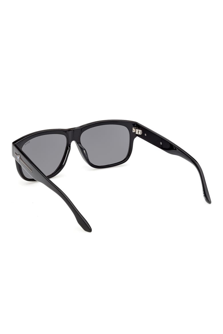 59mm Sunglasses, Alternate, color, SHINY BLACK / SMOKE POLARIZED