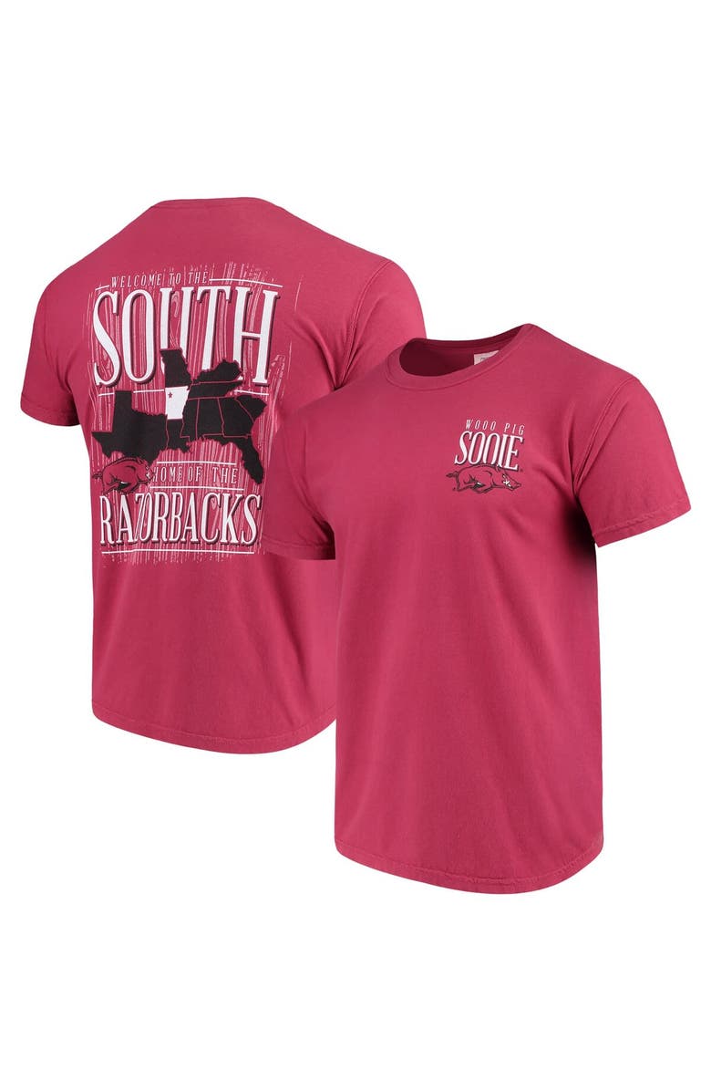 IMAGE ONE Men's Cardinal Arkansas Razorbacks Welcome to the South Comfort Colors T-Shirt, Alternate, color, 