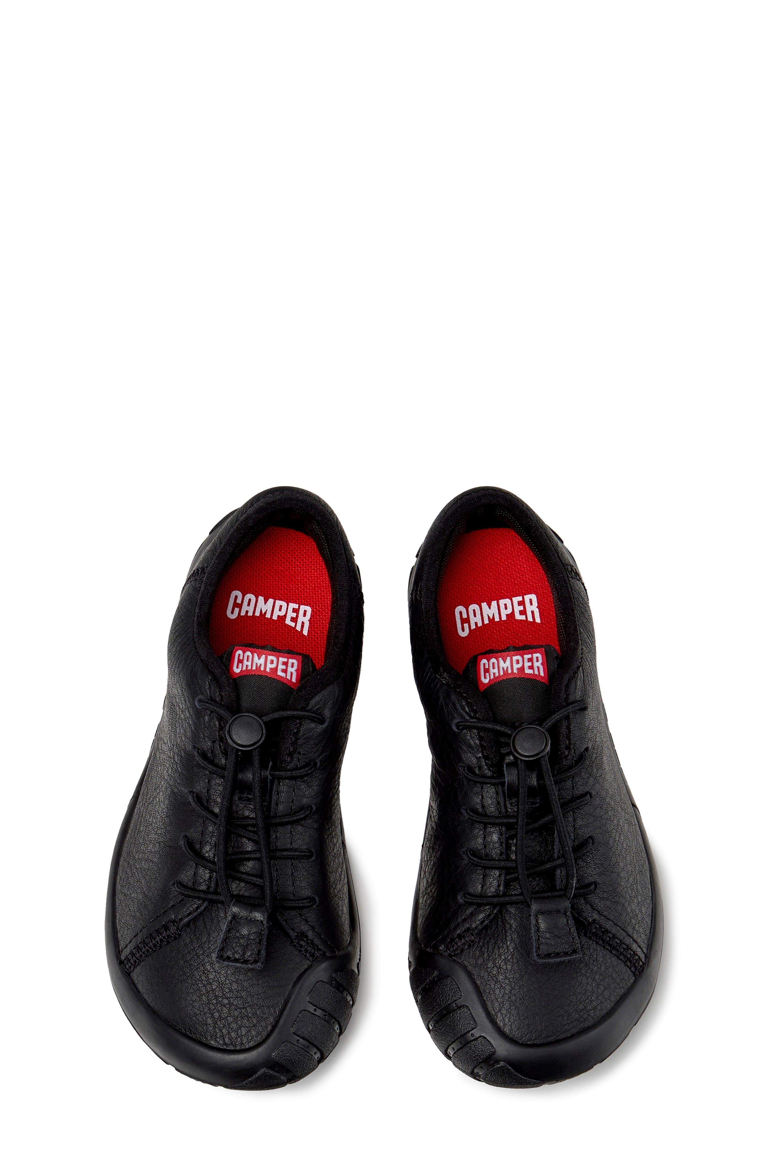 Peu Path Leather Sneaker, Alternate, color, BLACK