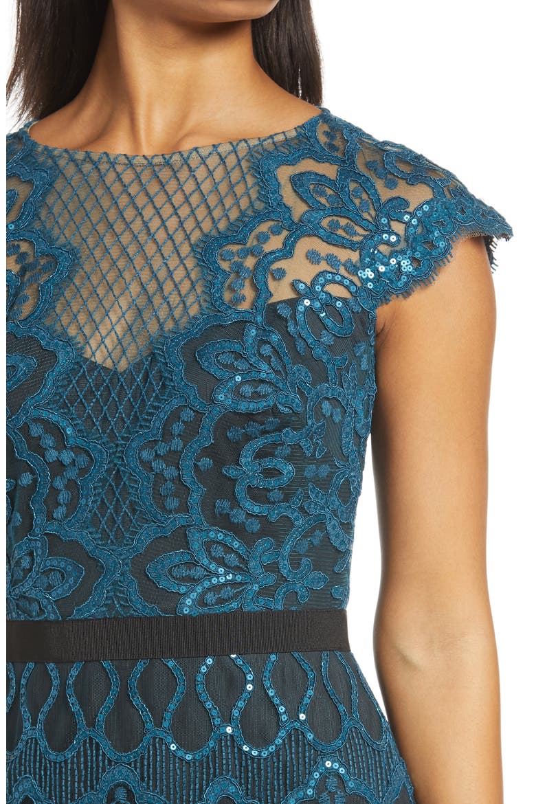 Sequin Lace Body-Con Cocktail Dress, Alternate, color, STARRY NIGHT/ BLACK