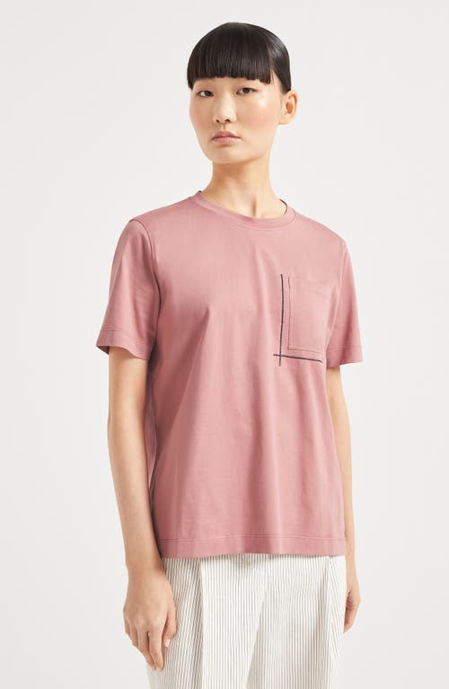 Brunello Cucinelli T-shirt With Monili In Pink