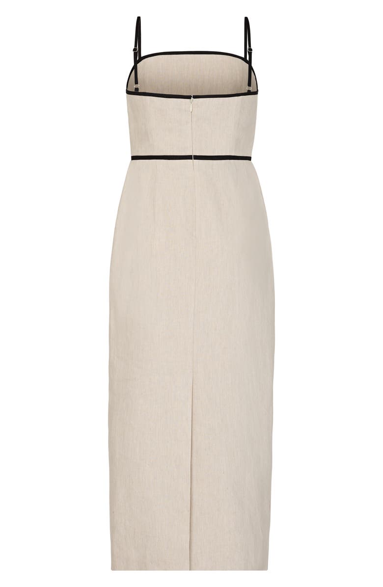 Milly Amara Contrast Sleeveless Linen Blend Dress, Alternate, color, 