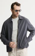 JACHS Linen Blend Zip Up Jacket