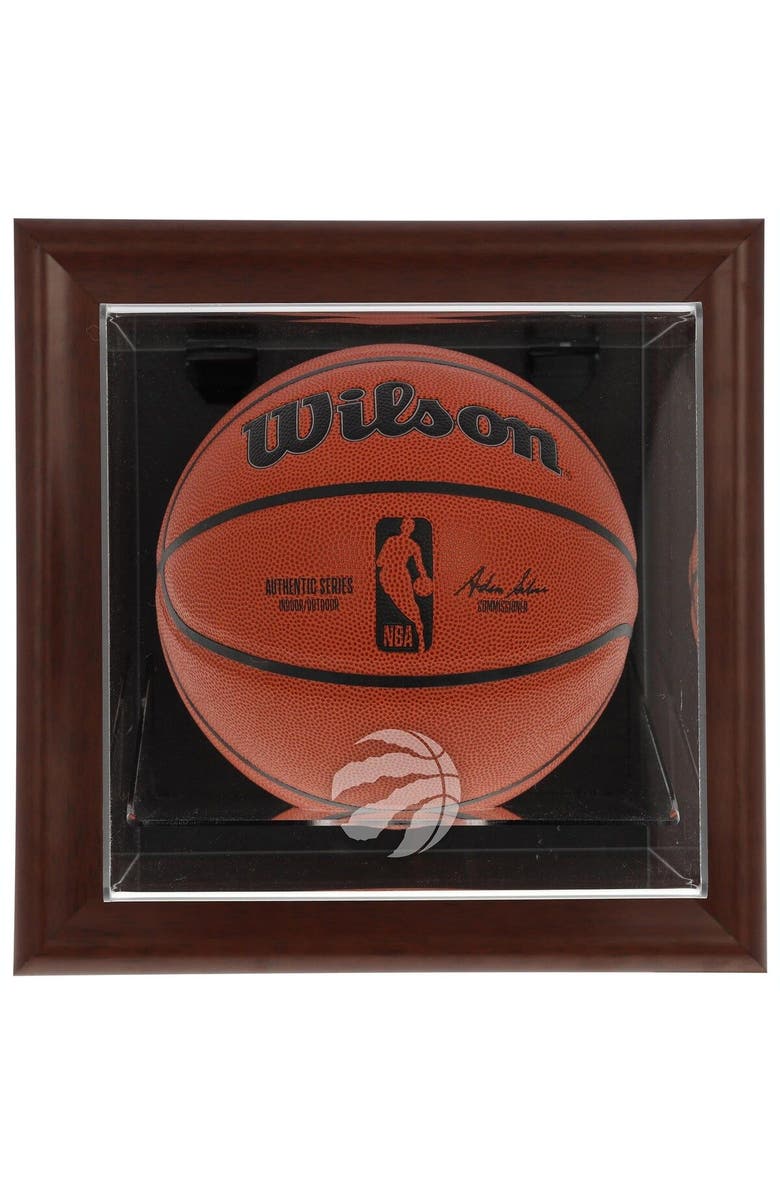 FANATICS AUTHENTIC Toronto Raptors Framed Brown Wall-Mounted Team Logo Basketball Display Case, Main, color, 