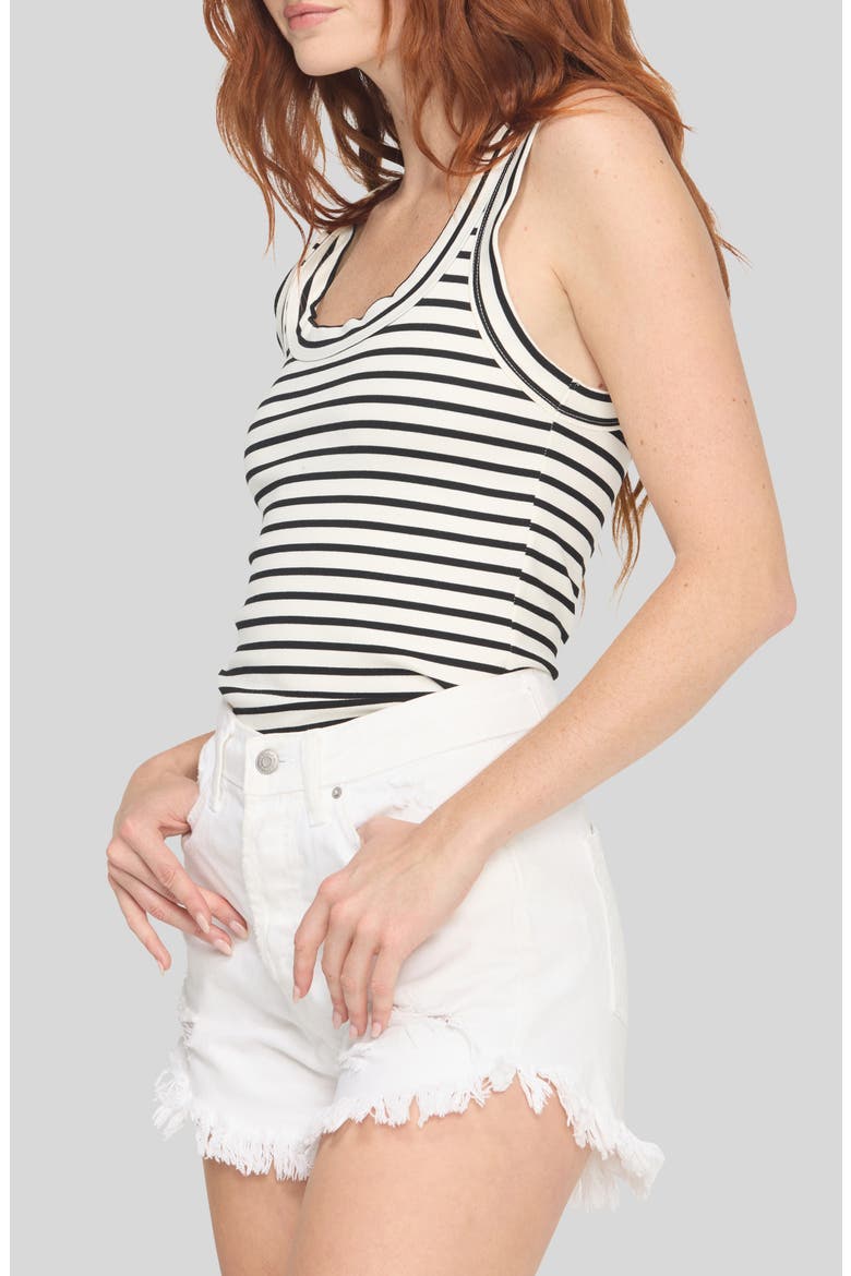 Anouk Scoop Neck Striped Tank, Alternate, color, IVORY/ BLACK