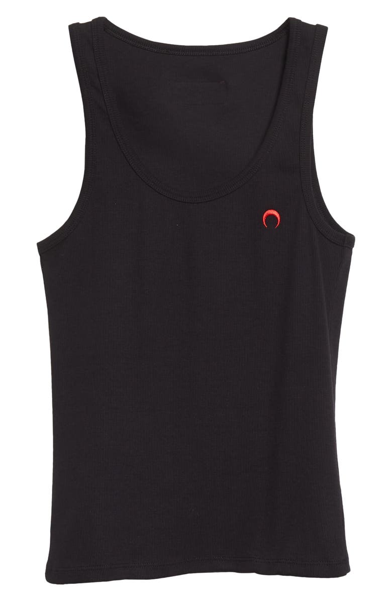 Marine Serre Embroidered Moon Organic Cotton Rib Tank Top, Alternate, color, 