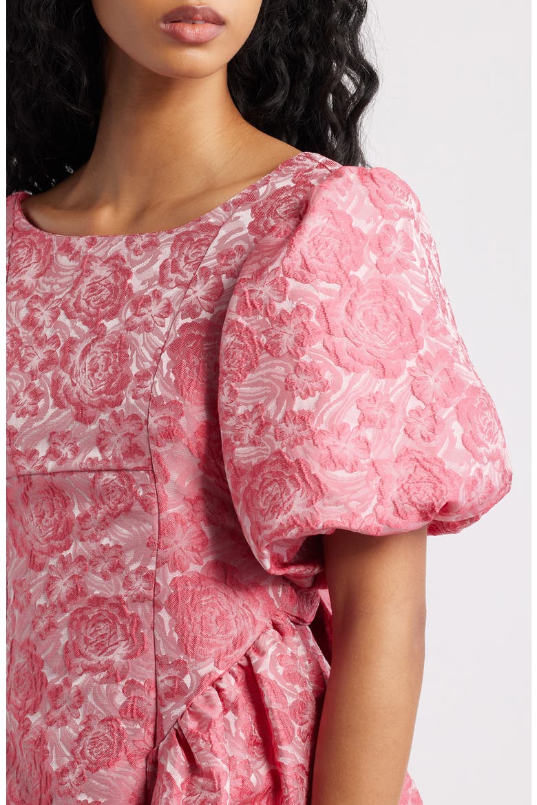 Amour Floral Jacquard Minidress, Alternate, color, PINK