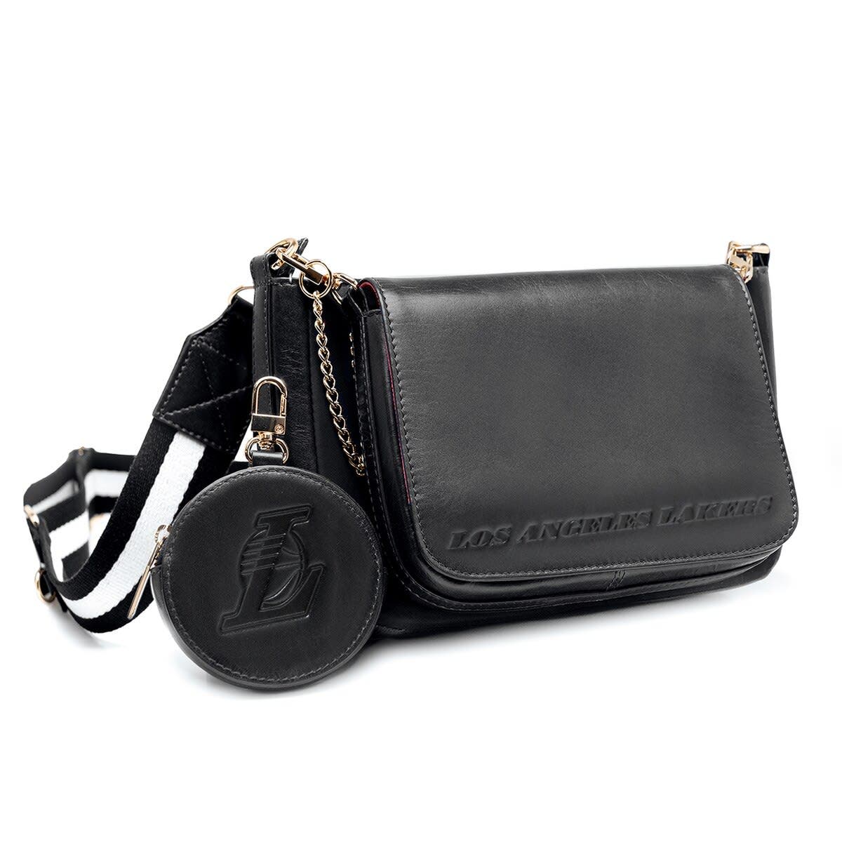 LUSSO Los Angeles Lakers Rianna Multi Pouchette Bag, Main, color, Black