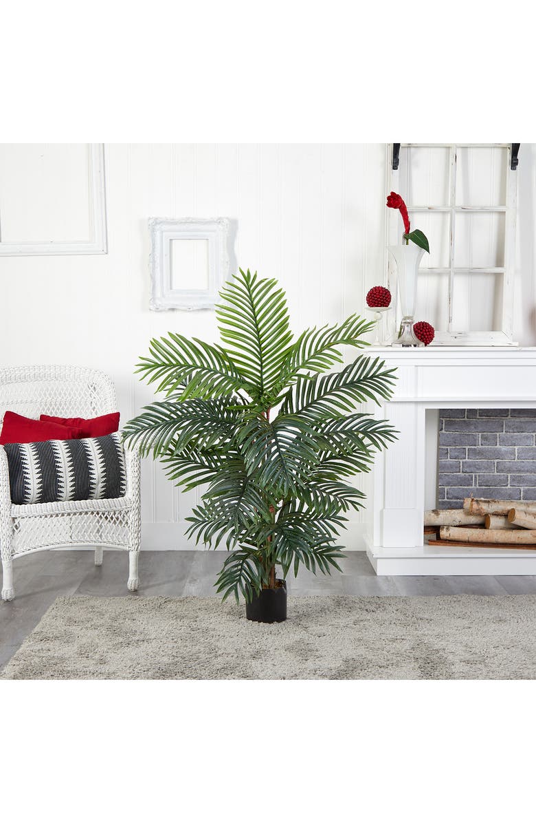 NEARLY NATURAL 4' Bamboo Palm Artificial Plant, Alternate, color,