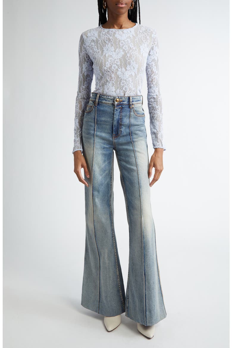 Lace Bodysuit, Alternate, color, LIGHT BLUE