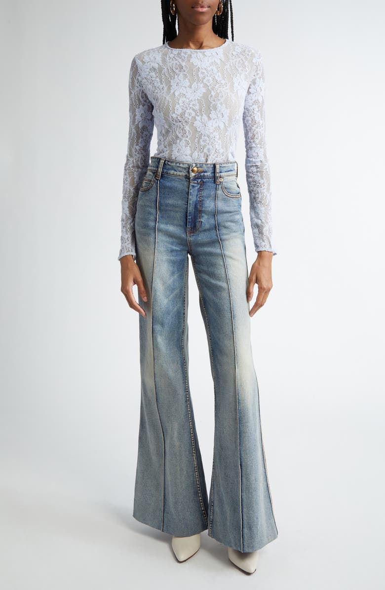 Zimmermann Lace Bodysuit, Main, color, Light Blue