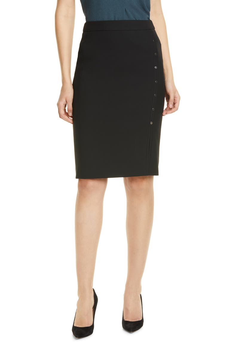 Vikilena Ponte Pencil Skirt, Main, color, BLACK