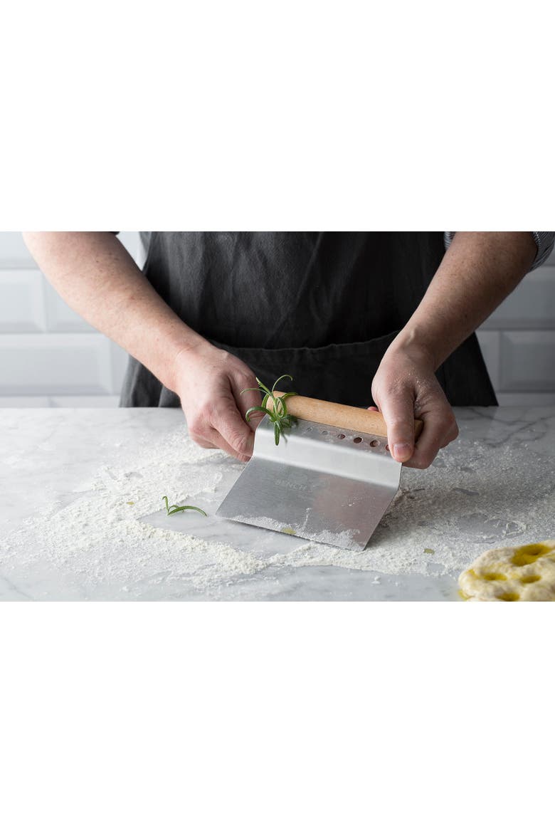 Innovative Kitchen Bench Scraper, 4-in-1 Dough Cutter with Herb Stripper, Alternate, color, Silver