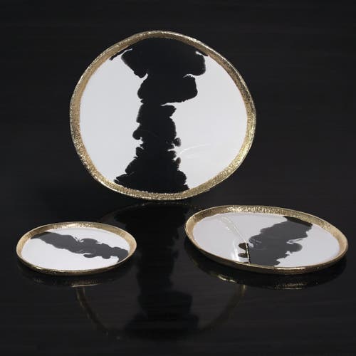 Lunares Bianco Nero Platter In White