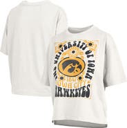 PRESSBOX Women's Pressbox White Iowa Hawkeyes Harmony Oversized Slub T-Shirt