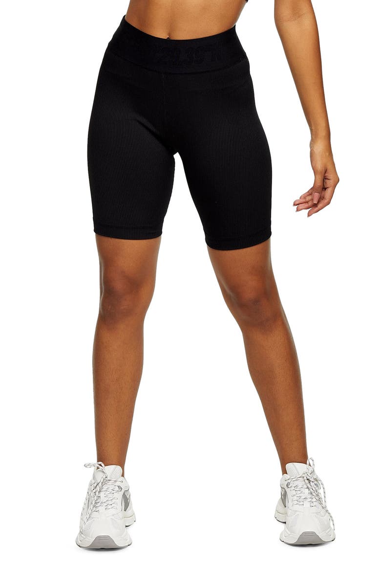 Topshop Ribbed Bike Shorts, Main, color, 