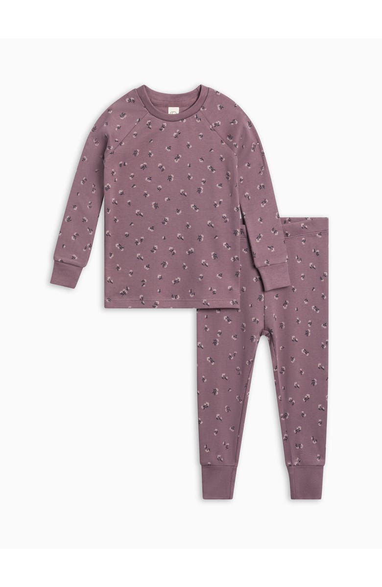 Colored Organics Organic 2-Piece Long Sleeve Jammie Set, Main, color, Maxine Floral / Grape + Purple