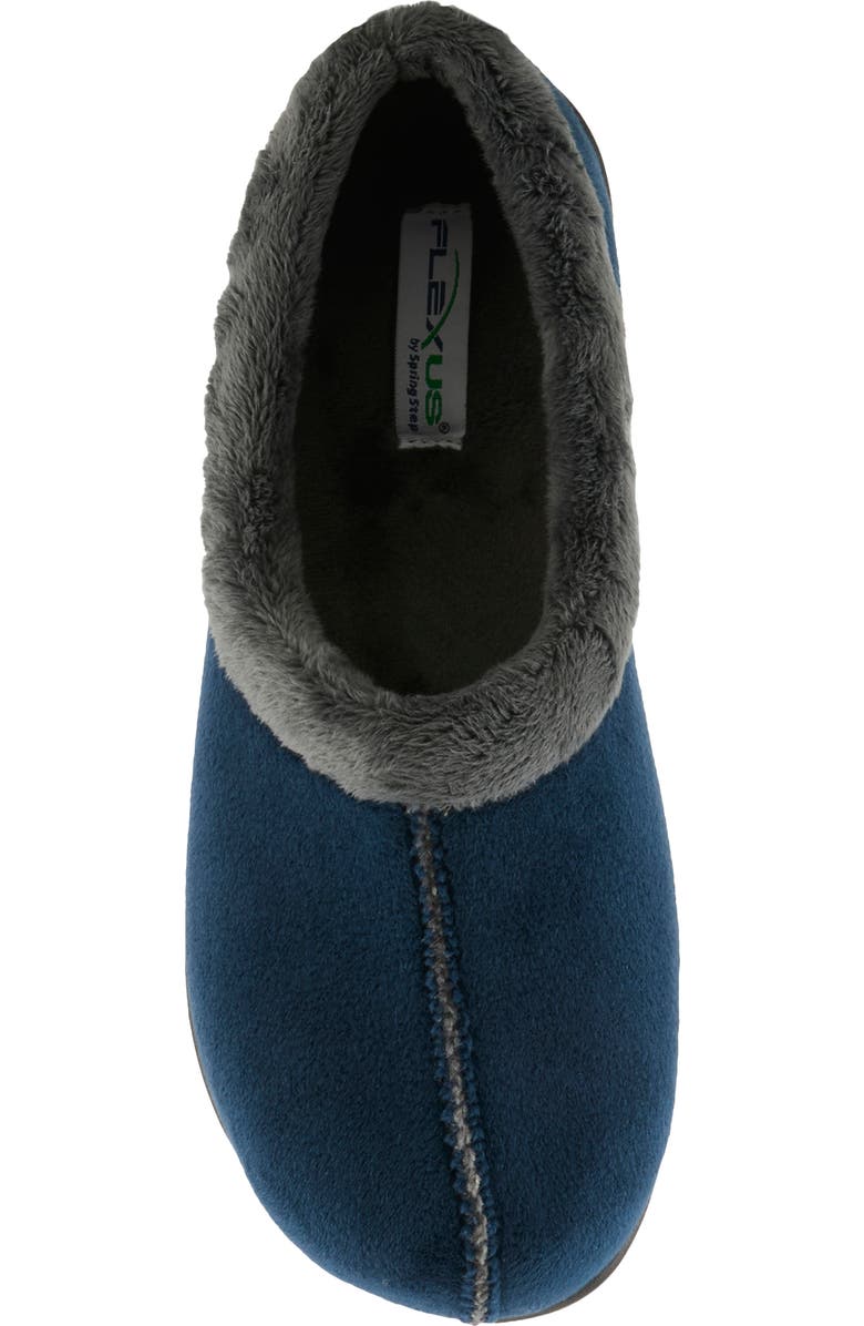 Flexus by Spring Step Amalie Faux Fur Slipper, Alternate, color, Navy Multi