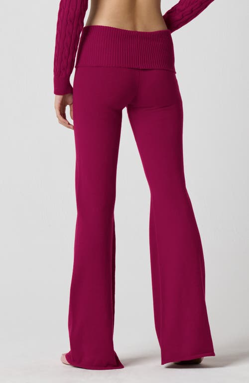 Florence By Mills Foldover Cotton Blend Pants In Burgundy