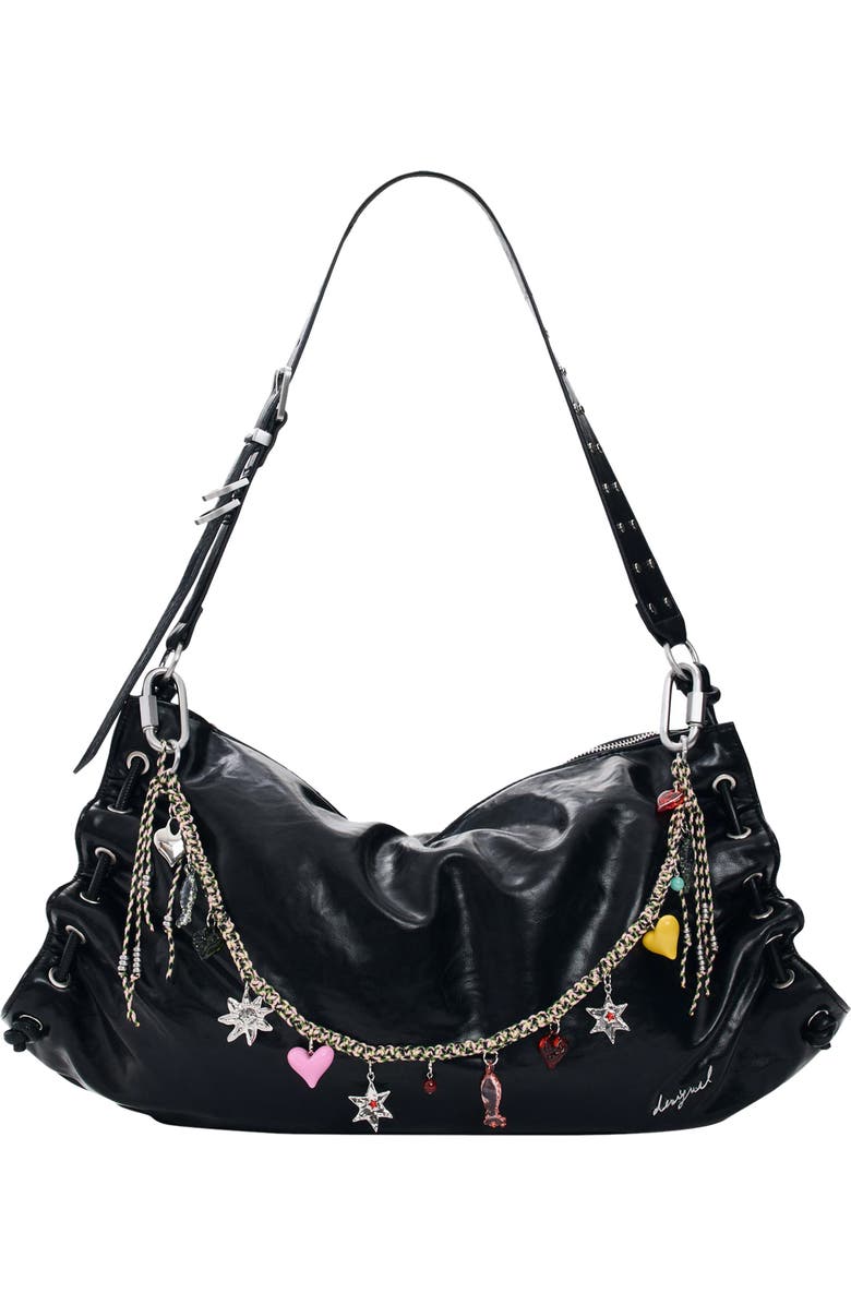 Desigual Charm Strap Faux Leather Shoulder Bag, Main, color,
