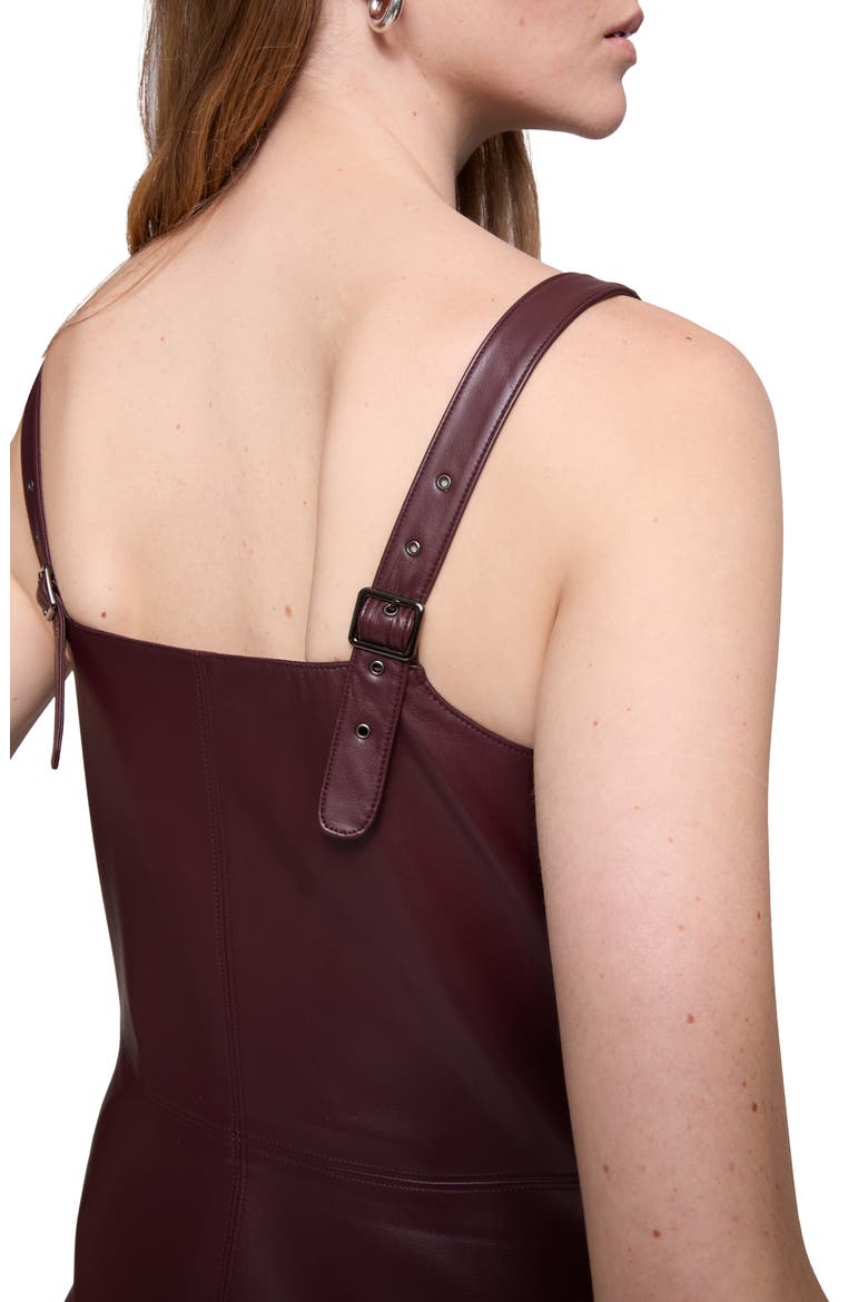 Harper Faux Leather Minidress with Shorts Lining, Alternate, color, LACQUER