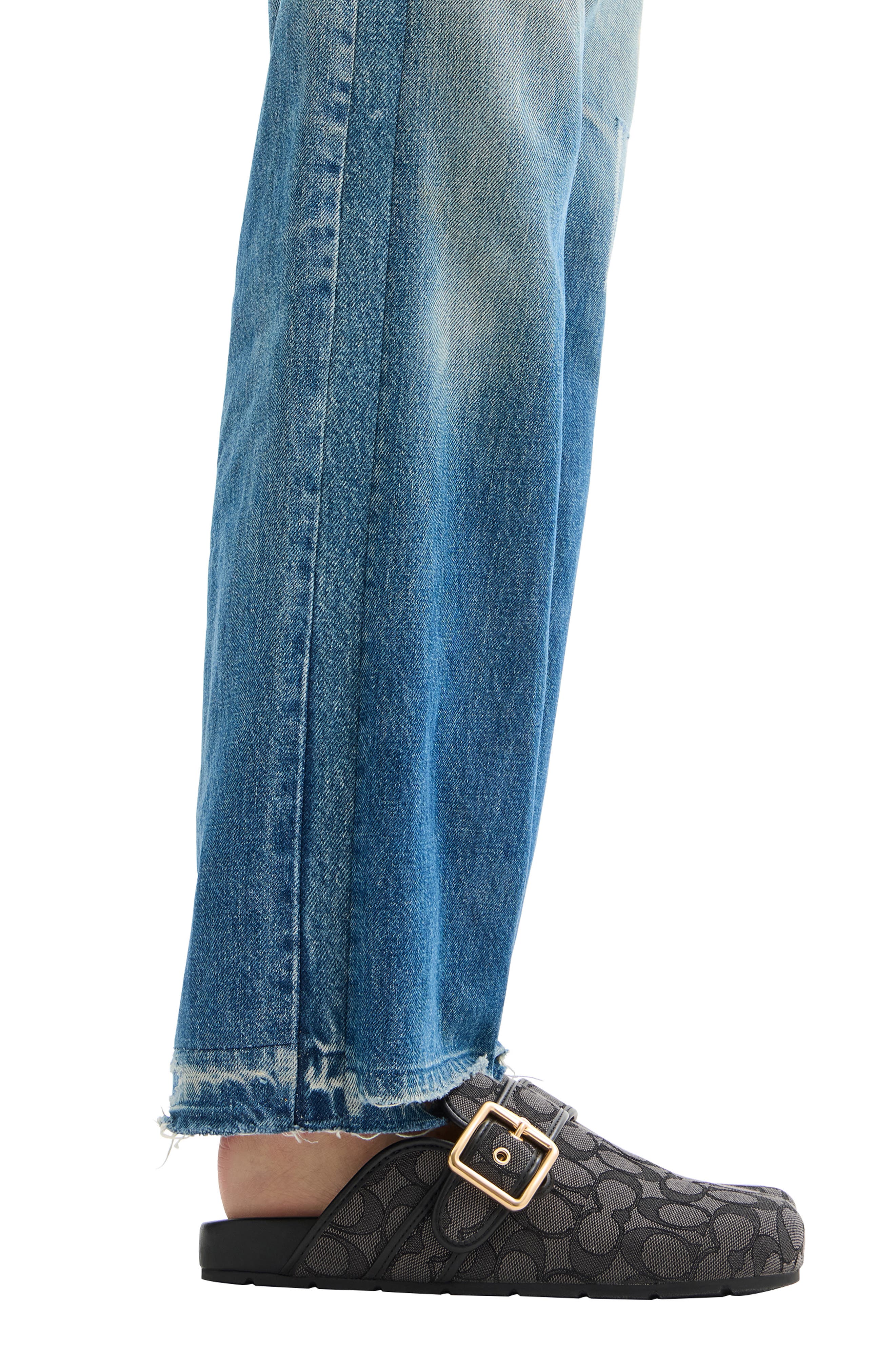 COACH Archival Signature Jacquard Buckle Clog, Alternate, color, Smoke/ Coal/ Black