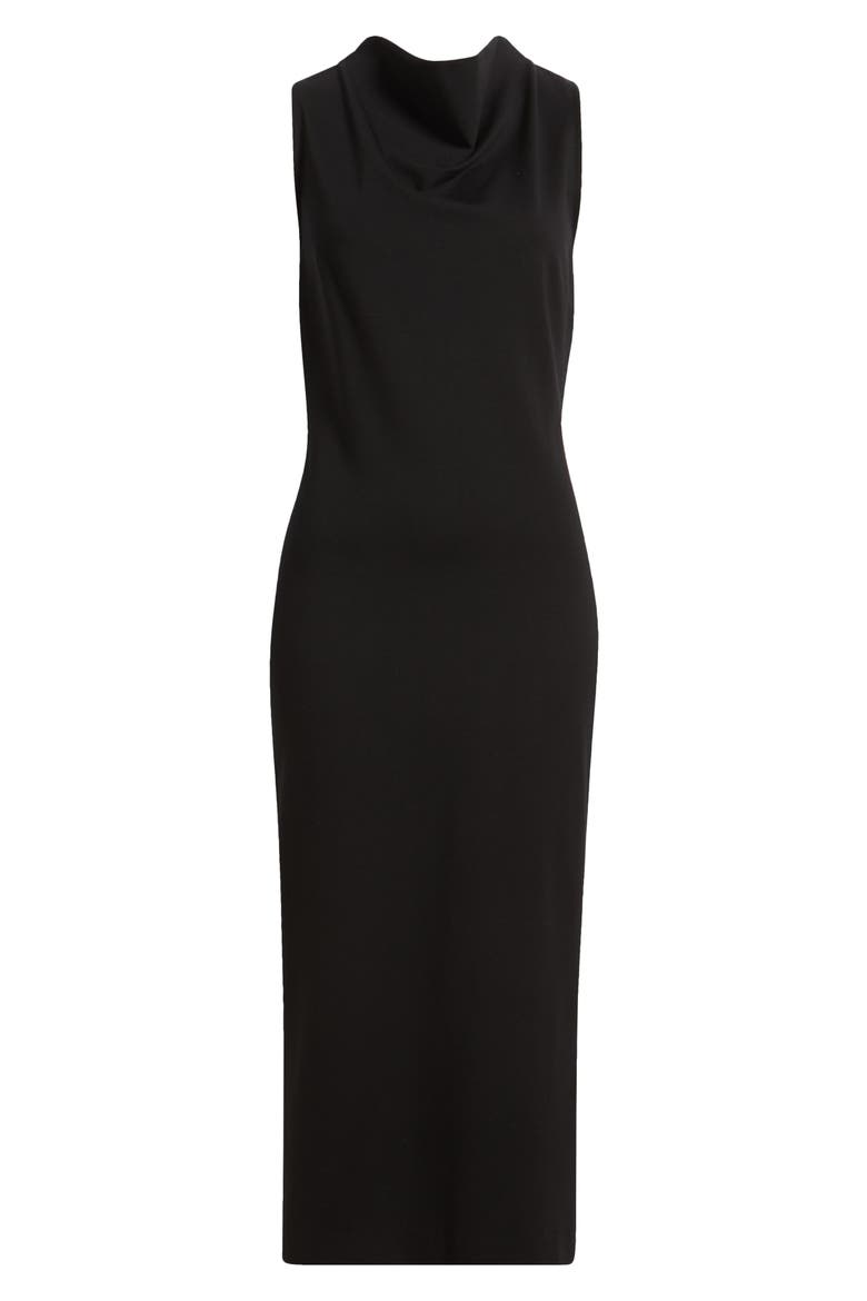 Ponte Sleeveless Midi Dress, Alternate, color, CLASSIC BLACK