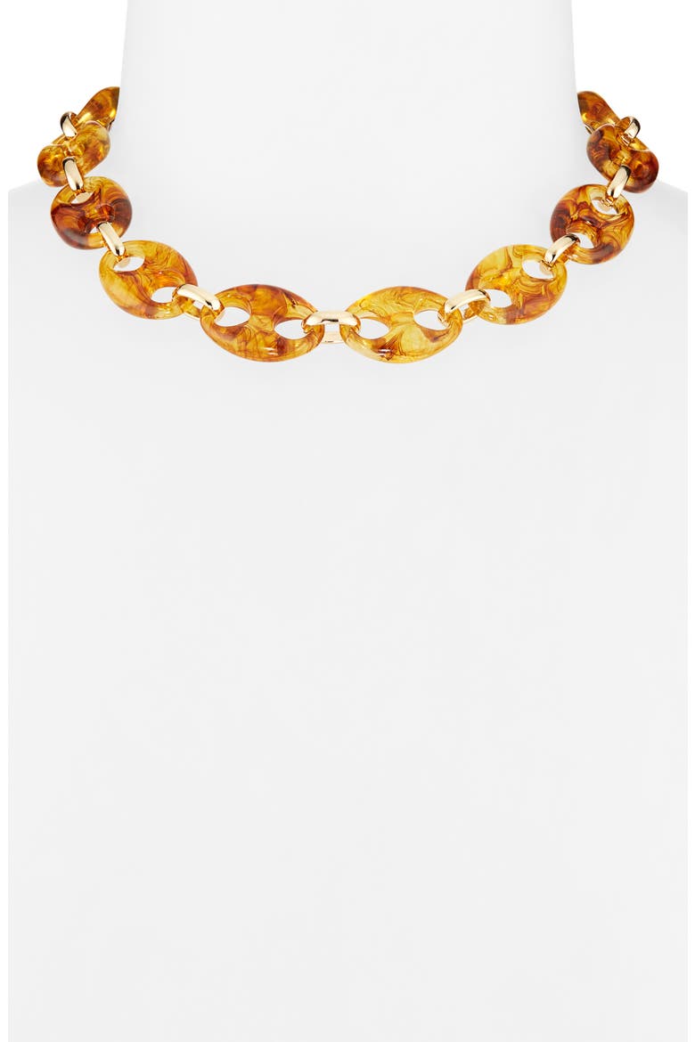 Resin Mariner Link Necklace, Alternate, color, AMBER- GOLD