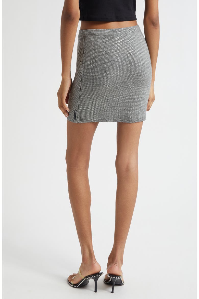 Crystal Hotfix Wool Blend Miniskirt, Alternate, color, HEATHER GREY